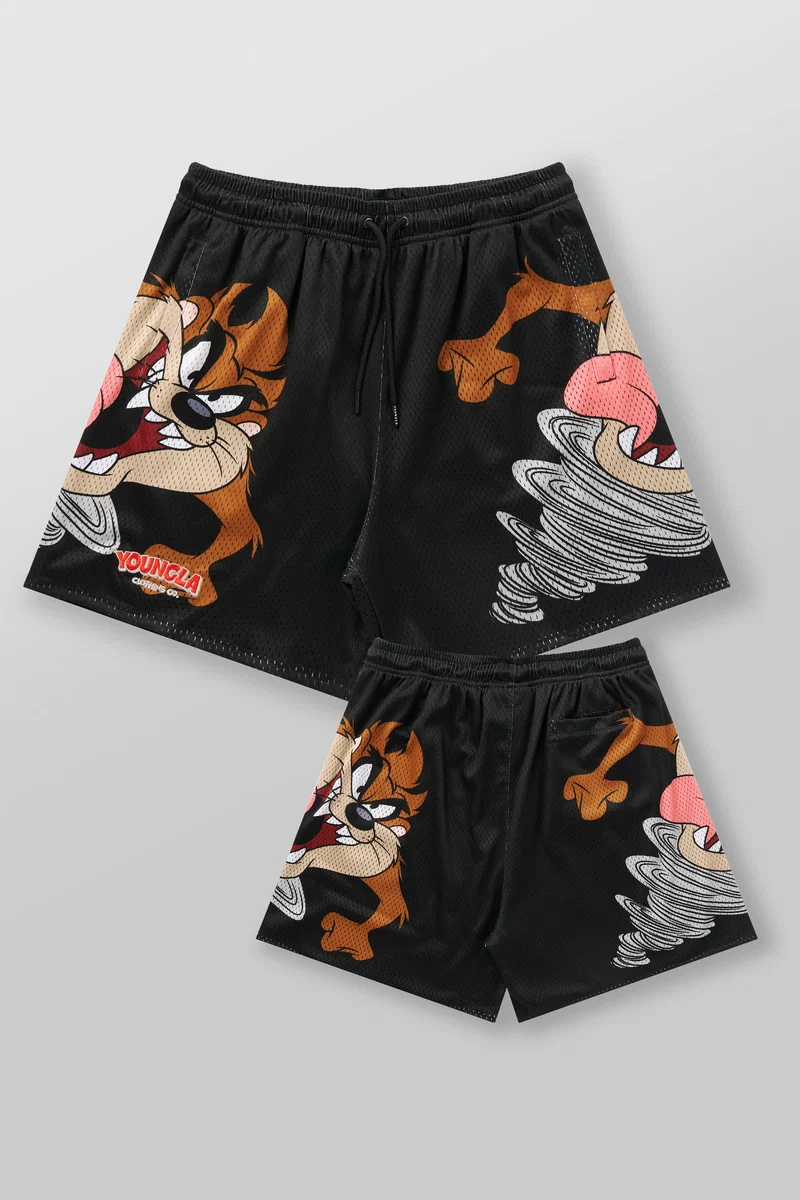 1098_black_003_07_07_floor.webp YoungLA 1098 – Short de basketball Looney Tunes - Image 1